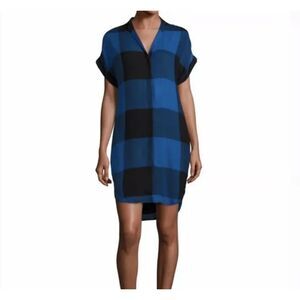 Rag & Bone Cooper Plaid Shirt Dress - Blue/Black 4